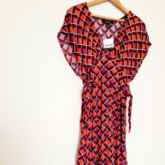 Forever 21 rust geometric print midi dress - Picture 6 of 10
